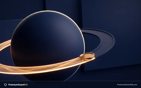 Editorial illustration of a brass coin traveling an amber orbital track around a deep navy sphere, three quarters of the orbit lit, representing the monthly covered call premium cycle.